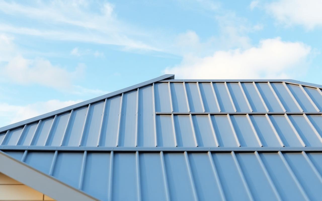 Standing-seam metal roof panels installed as a sustainable, recyclable roofing option on a Brick Township home